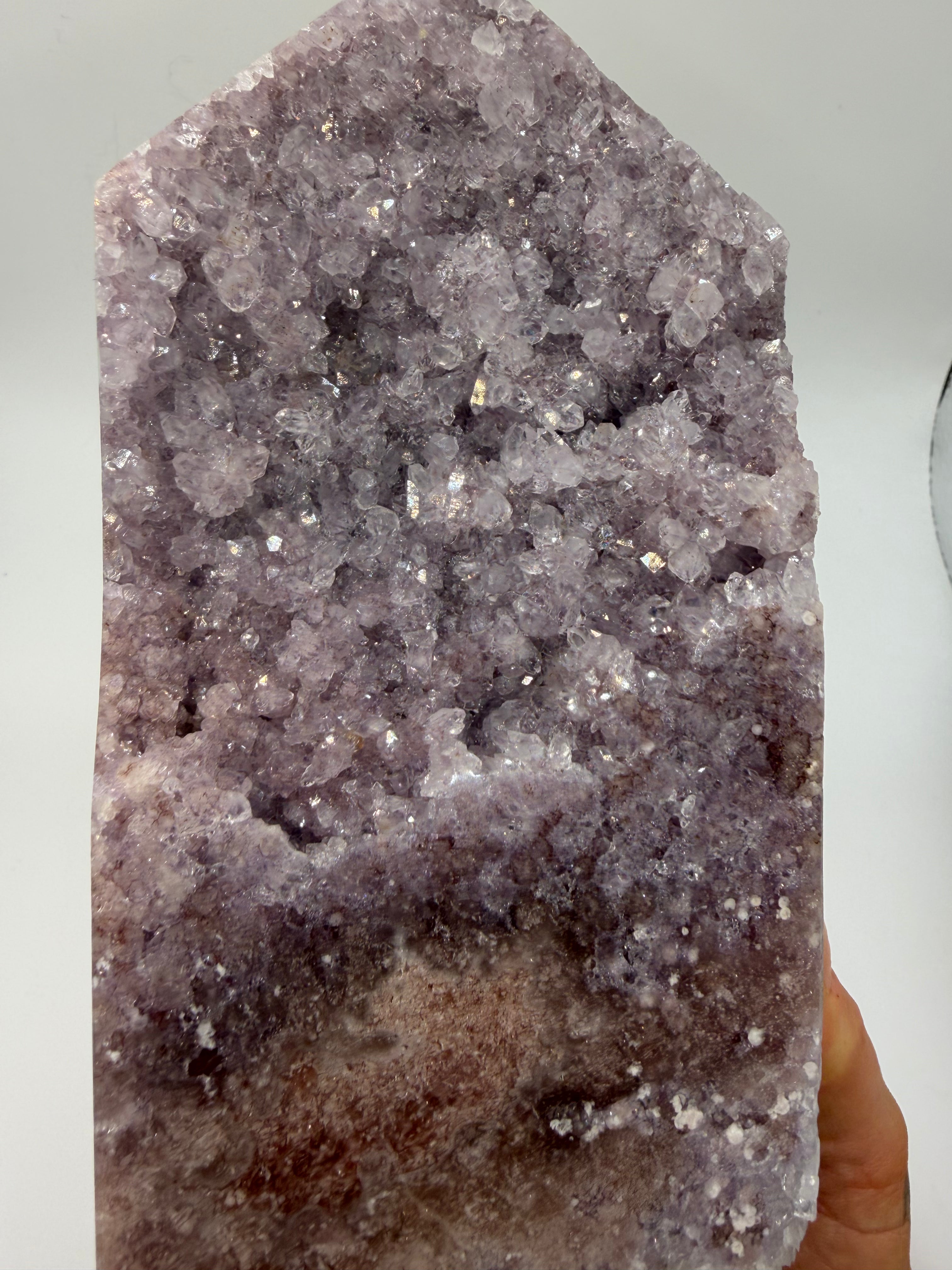 Statement Pink Amethyst Tower with Calcite Inclusion