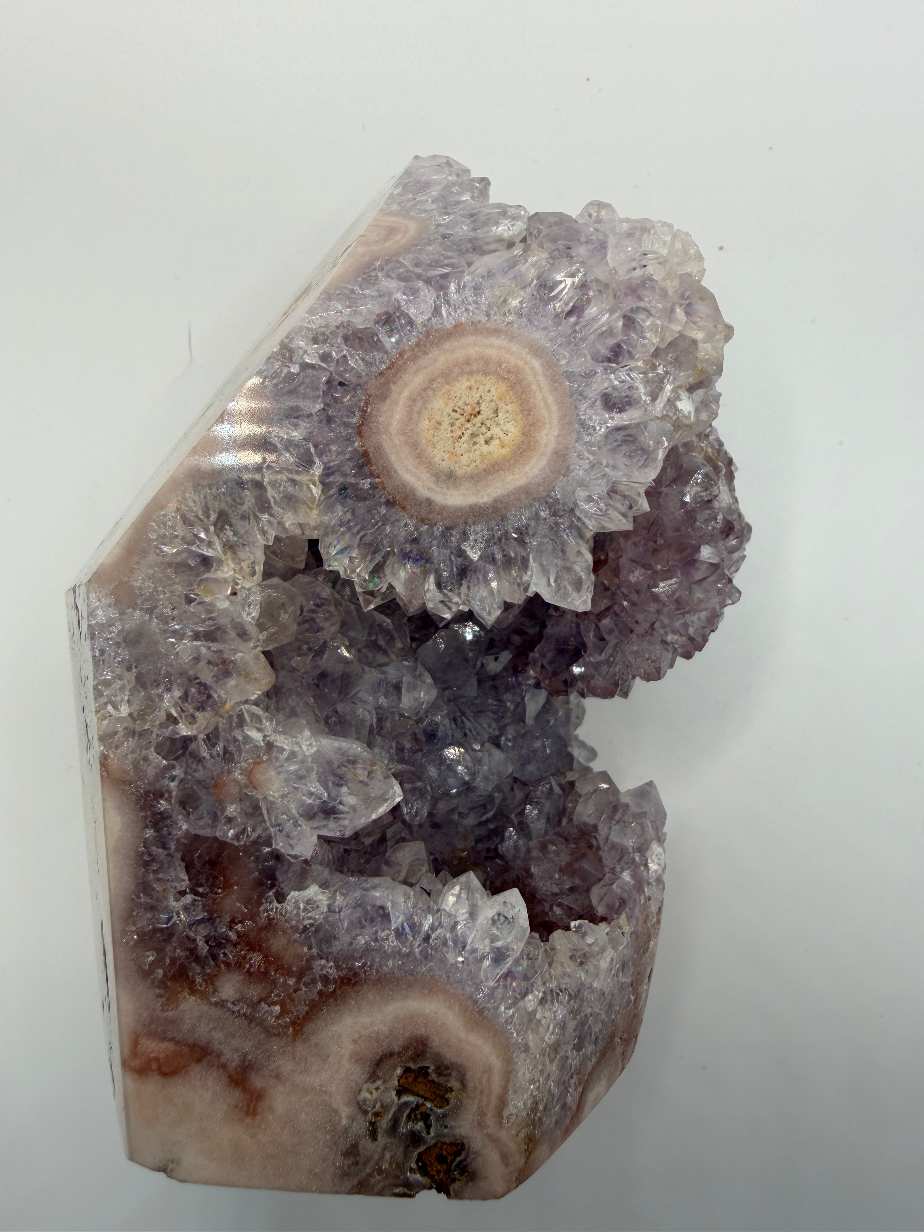 Pink Amethyst Rosette Geode tower