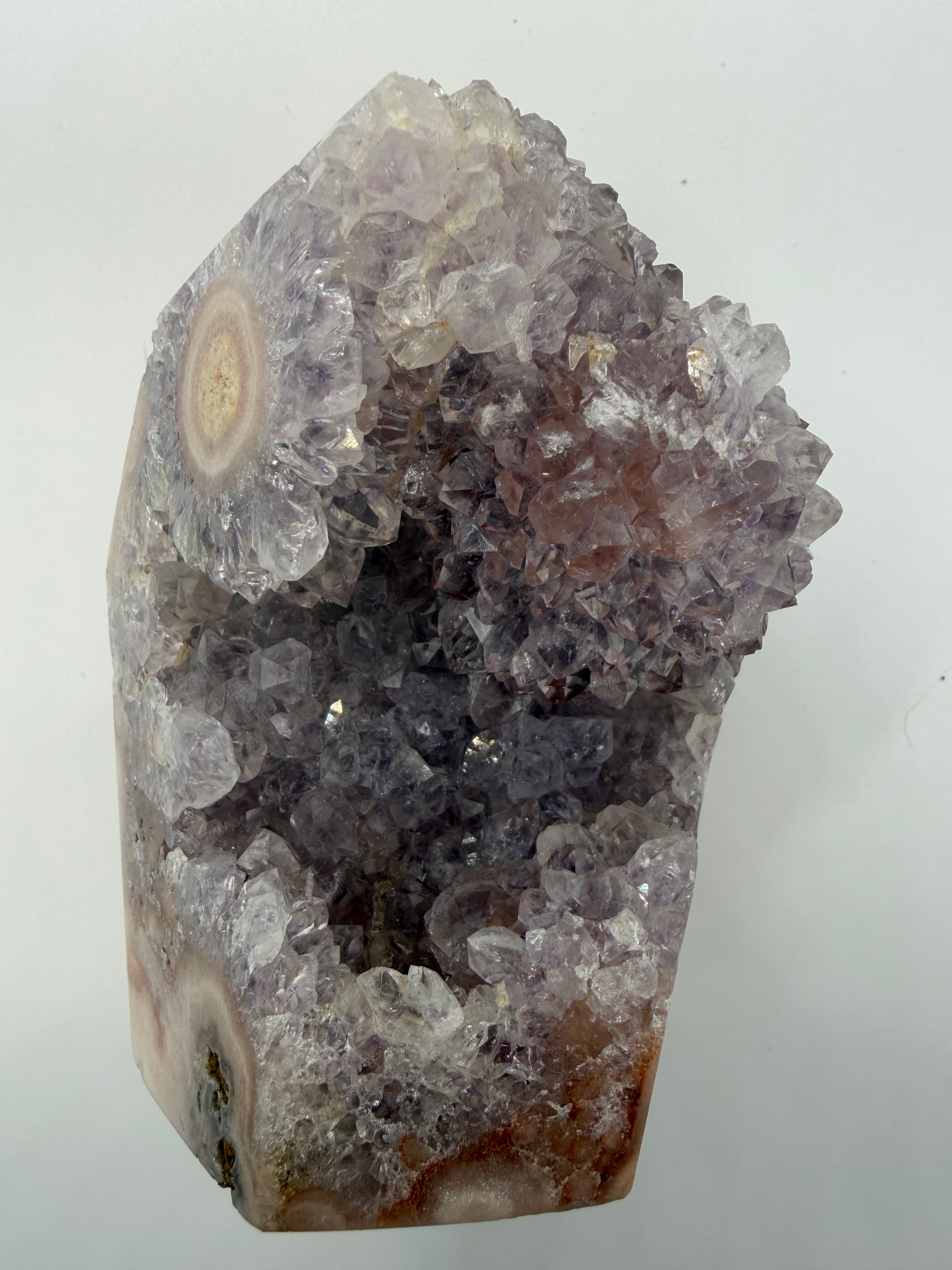 Pink Amethyst Rosette Geode tower