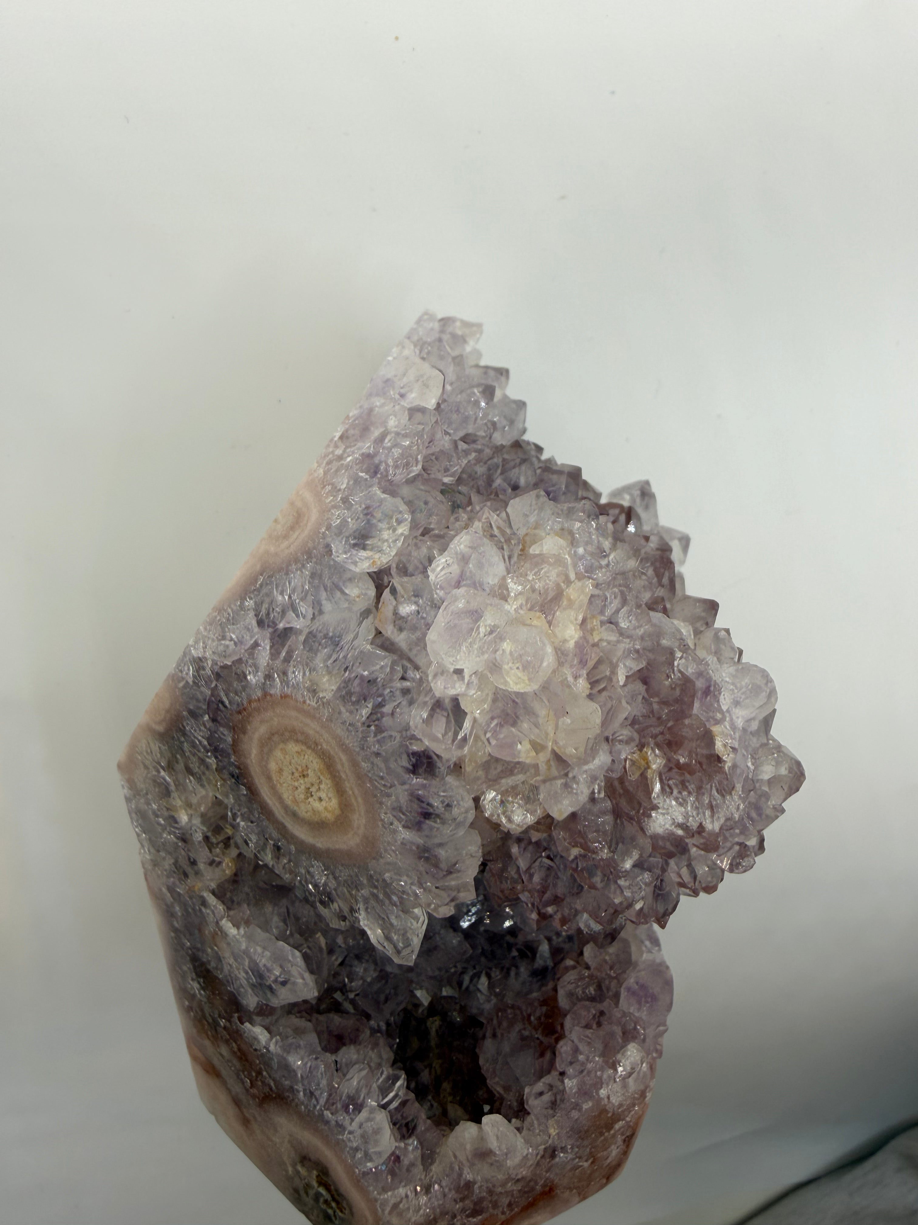 Pink Amethyst Rosette Geode tower