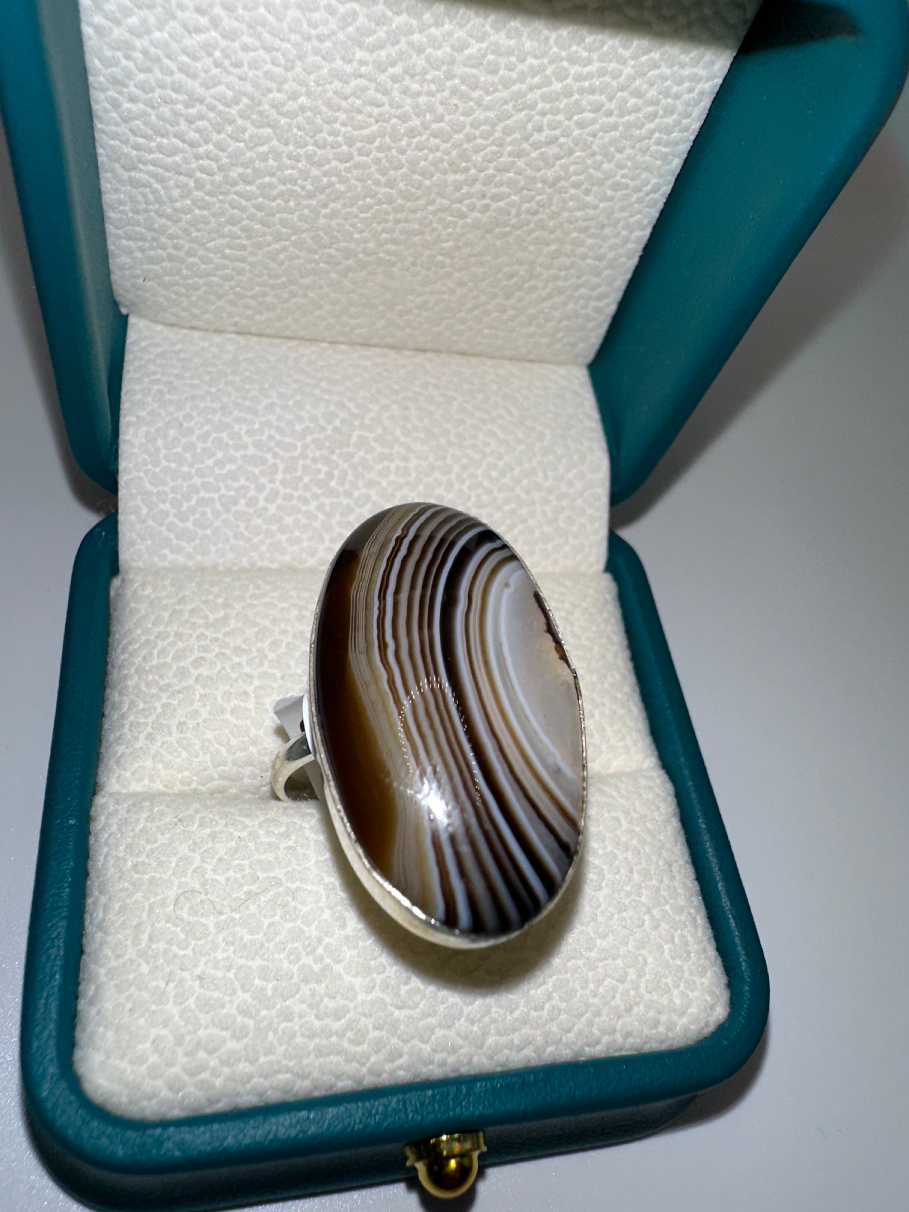 Botswana agate ring
