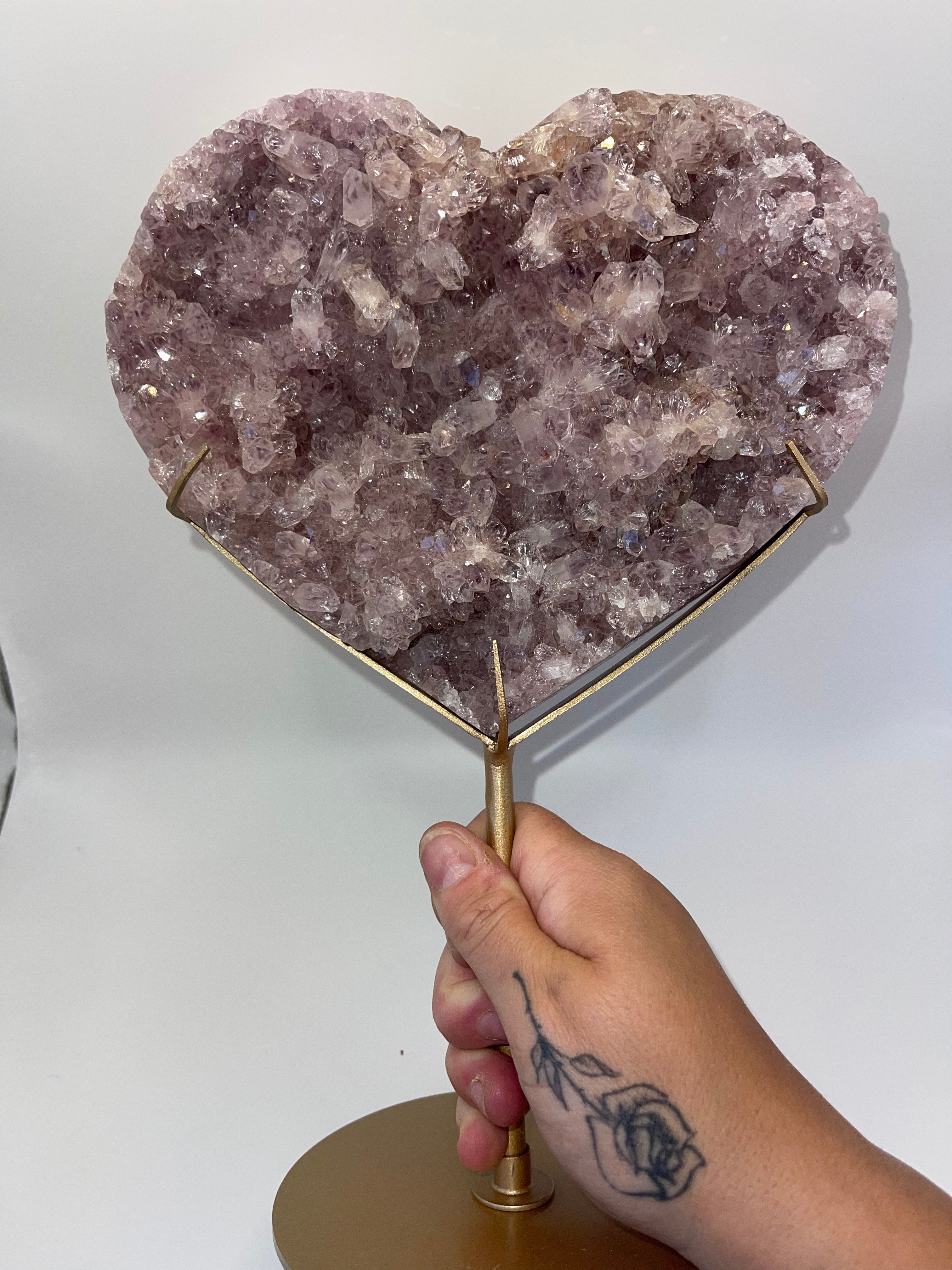 Statement Pink Amethyst Heart