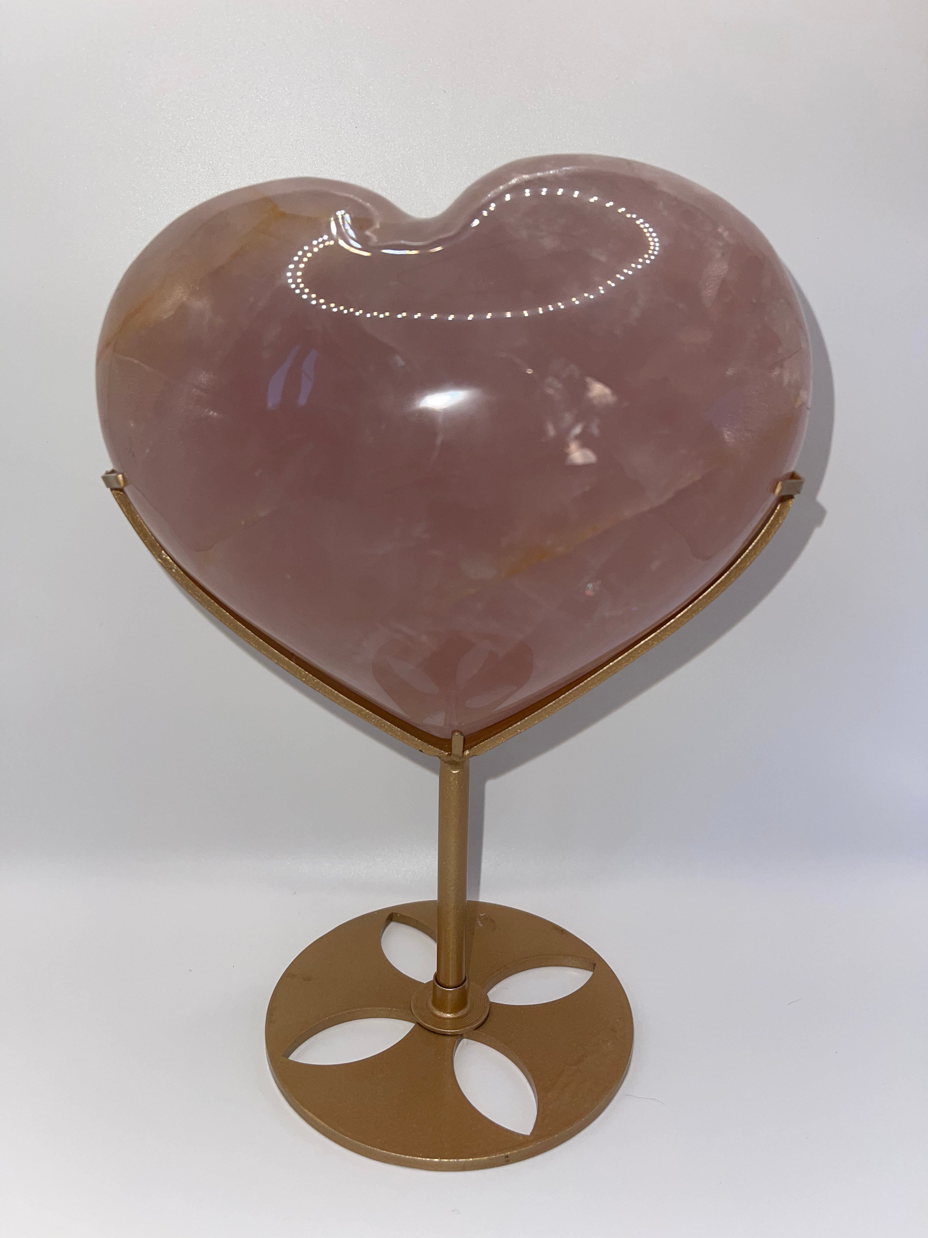 Large Rose Quartz Statement Heart