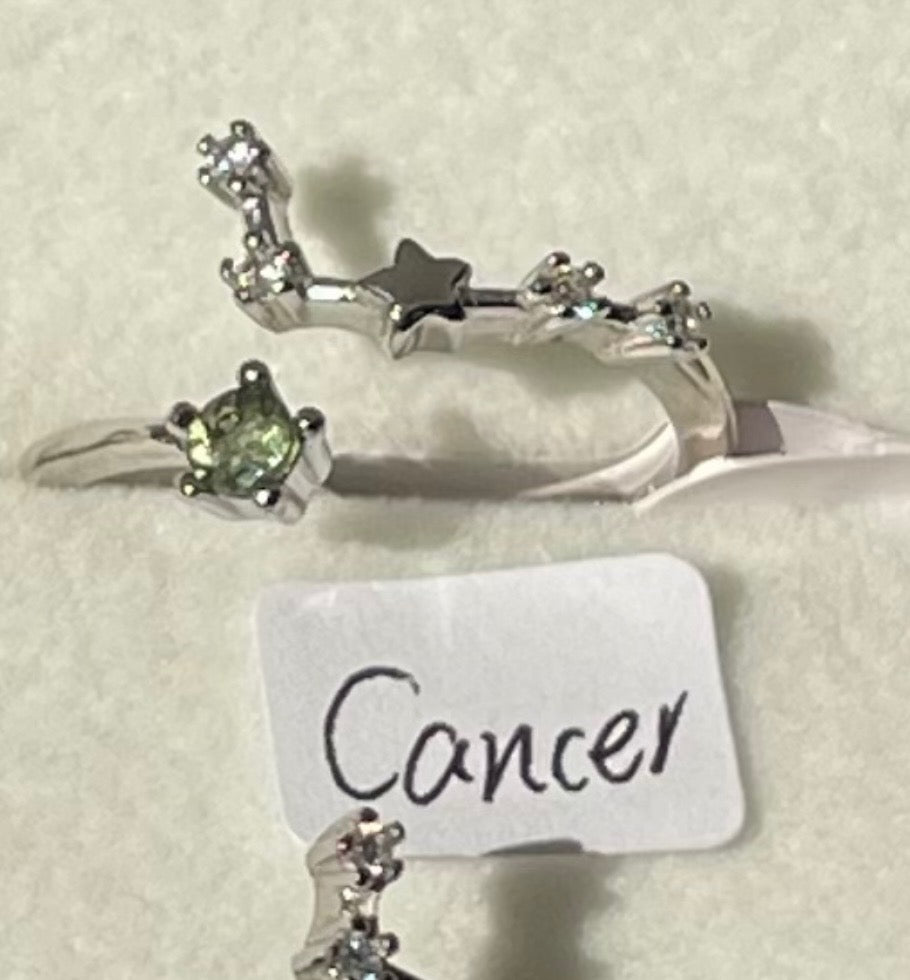 Moldavite Star Sign Rings