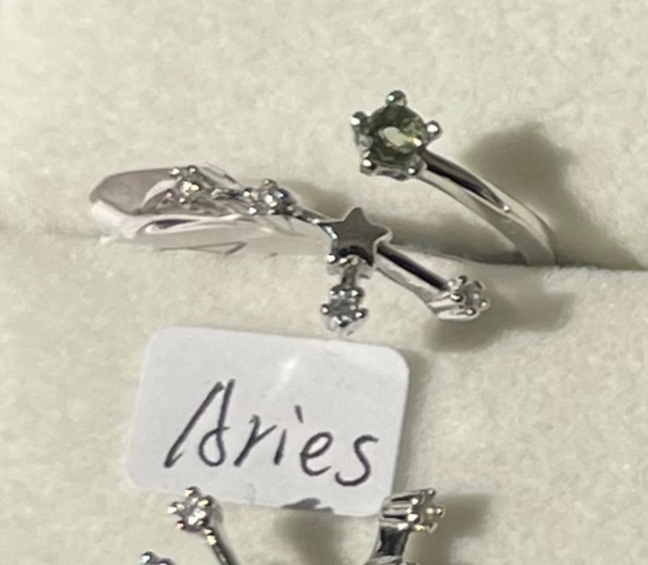 Moldavite Star Sign Rings