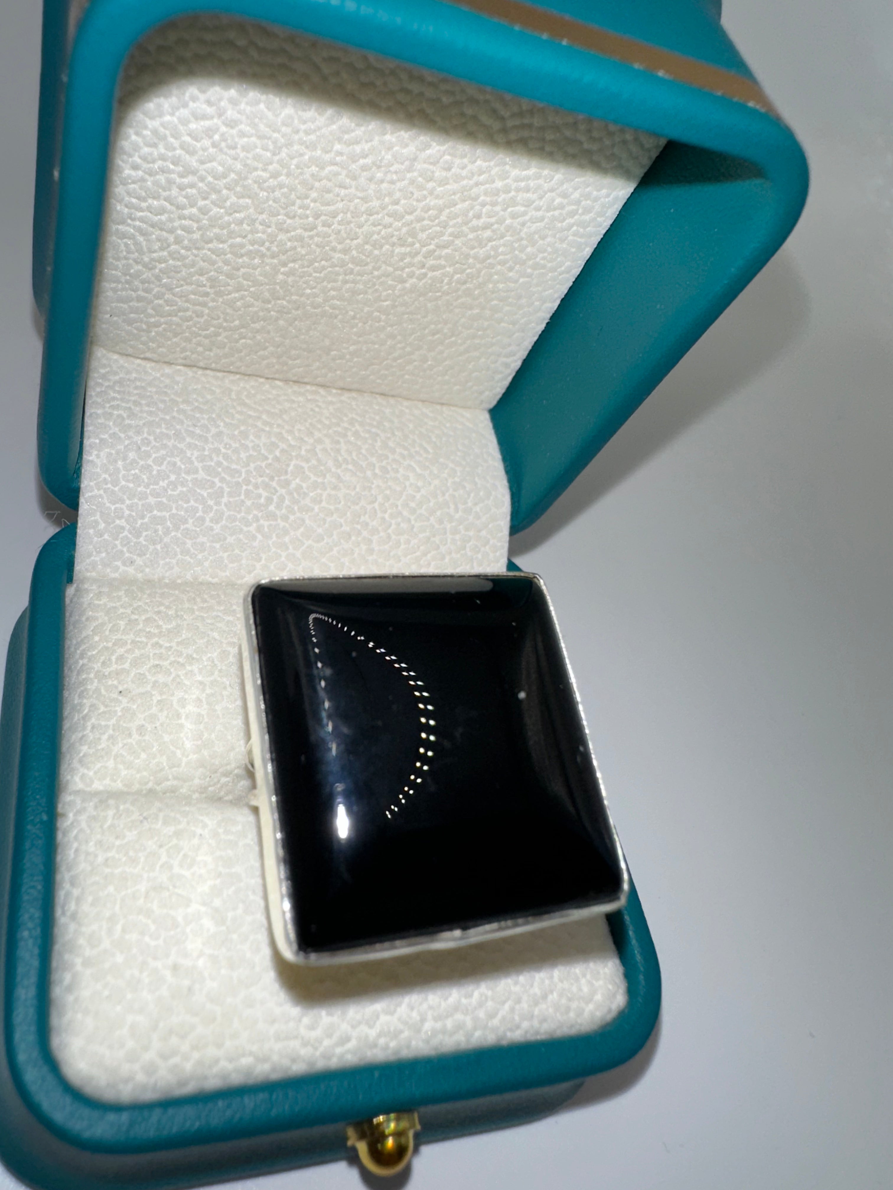 Obsidian statement ring