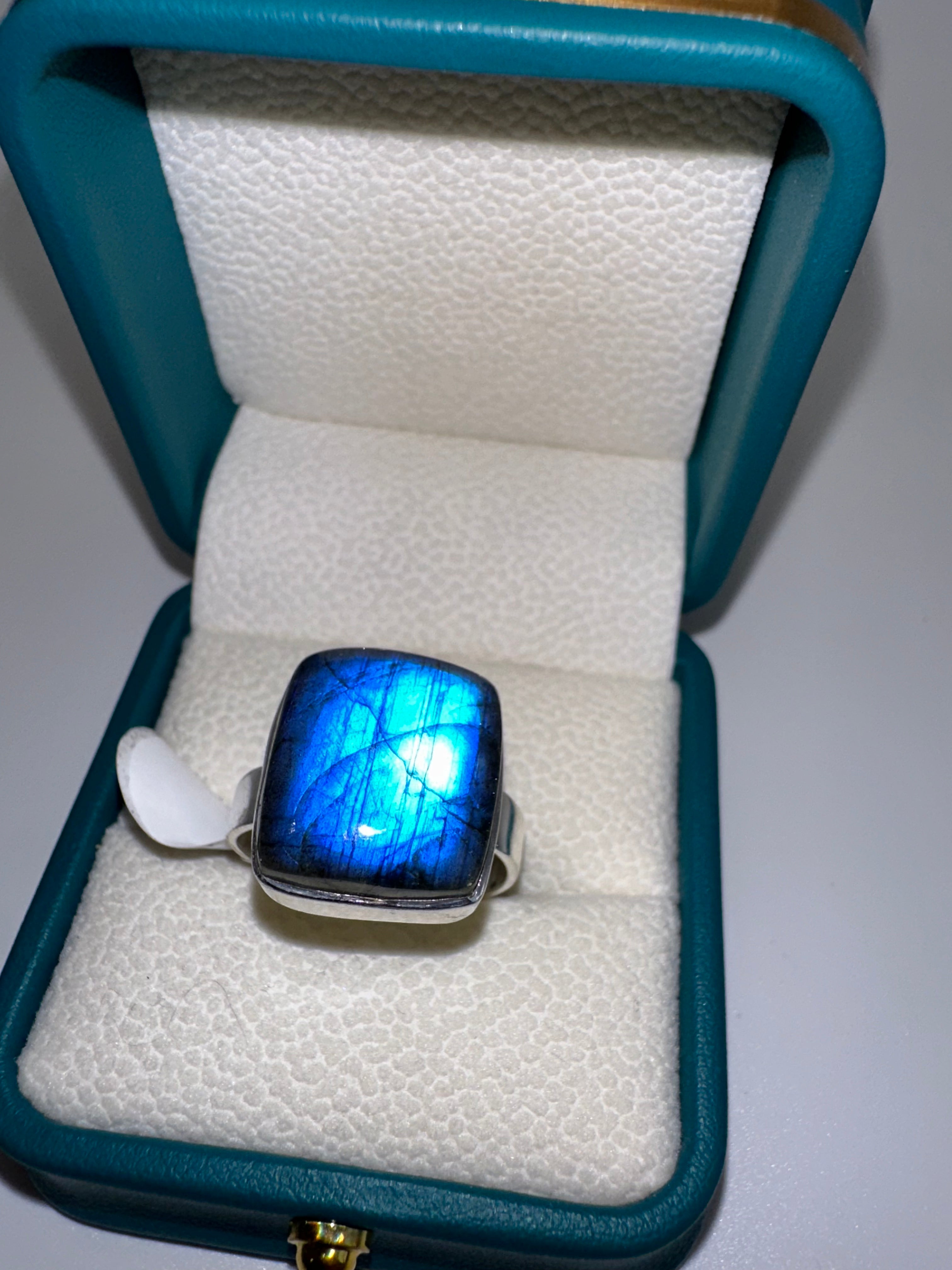 Labradorite square ring