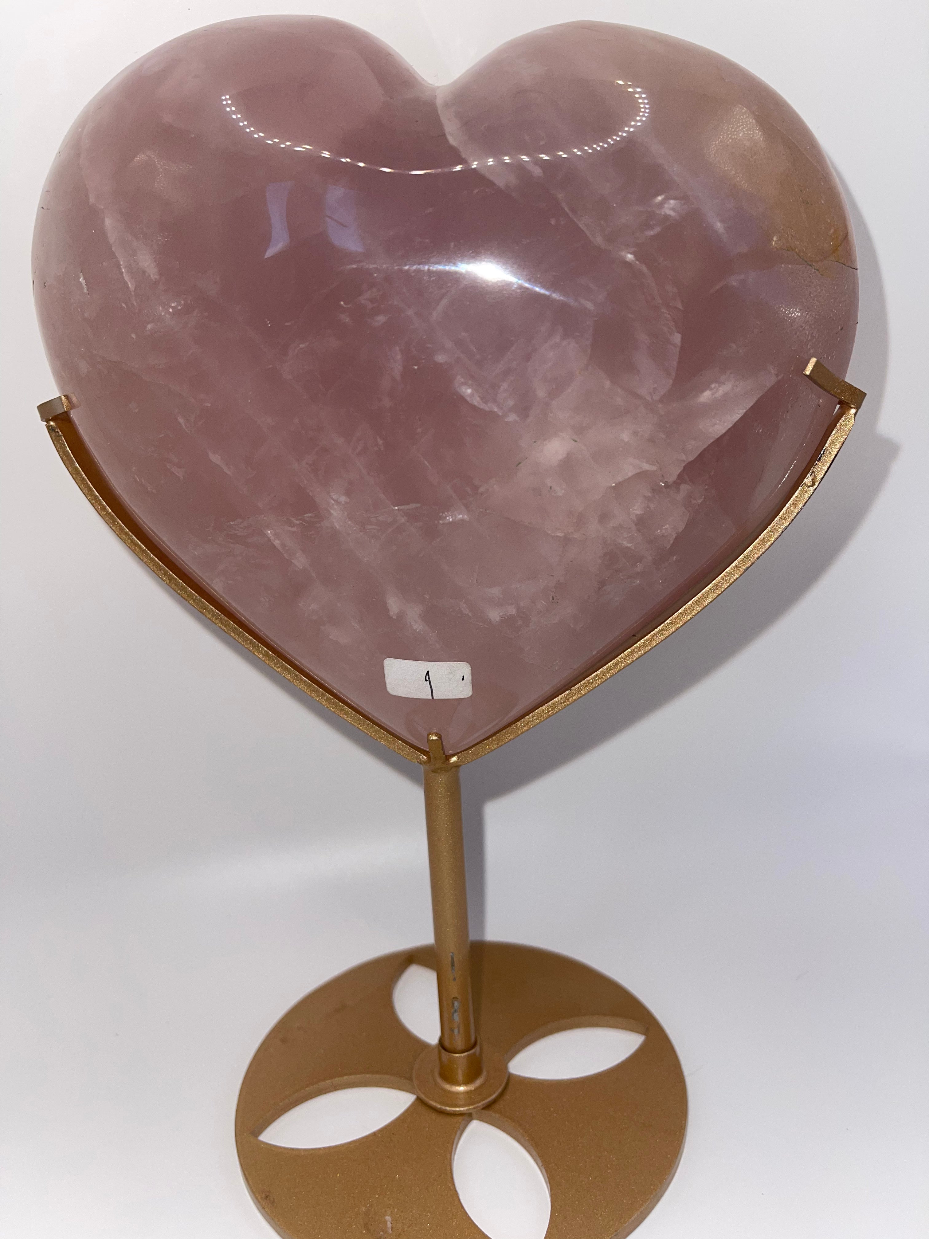 Large Rose Quartz Statement Heart