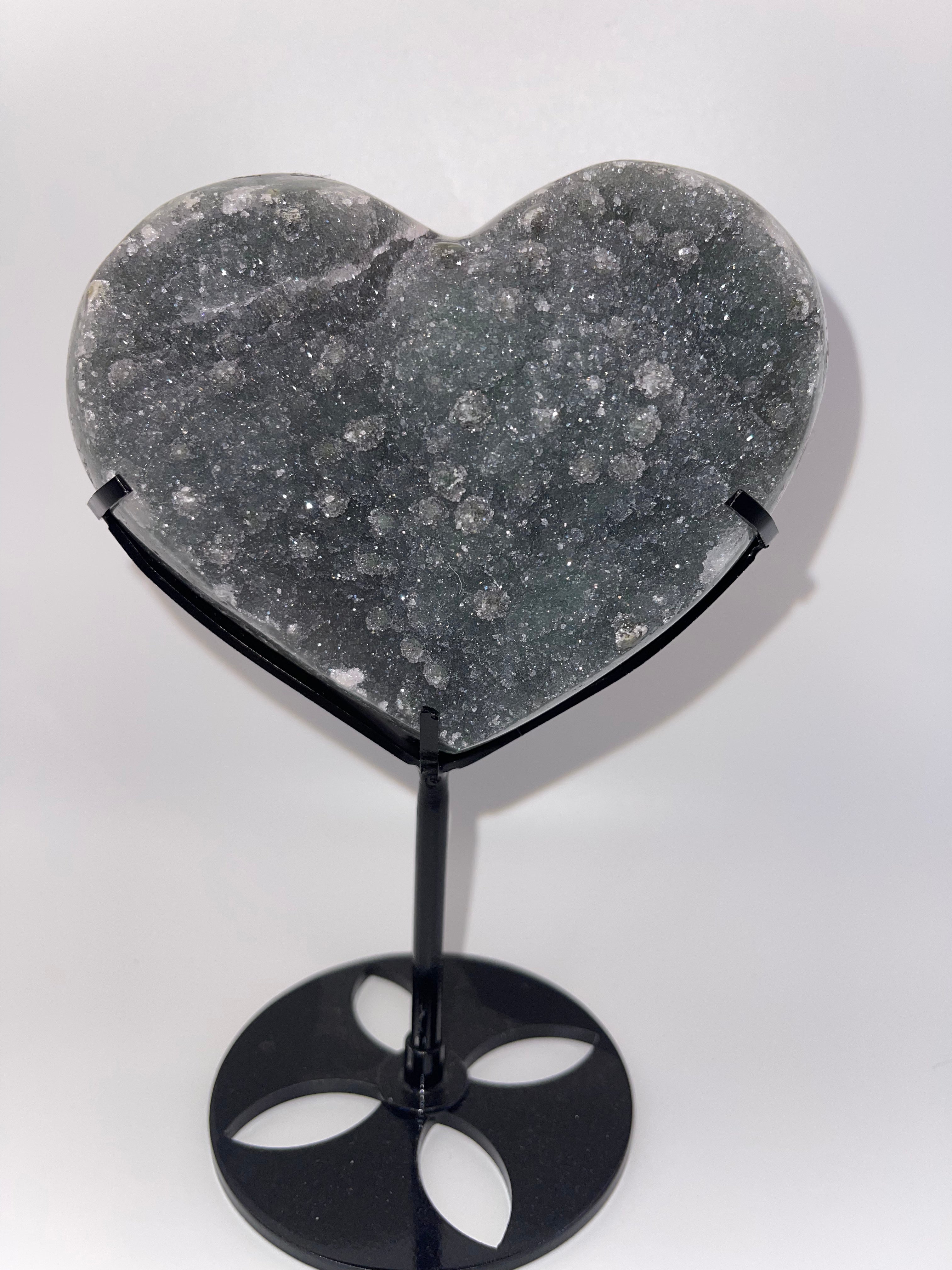 Statement Black Chalcedony Heart