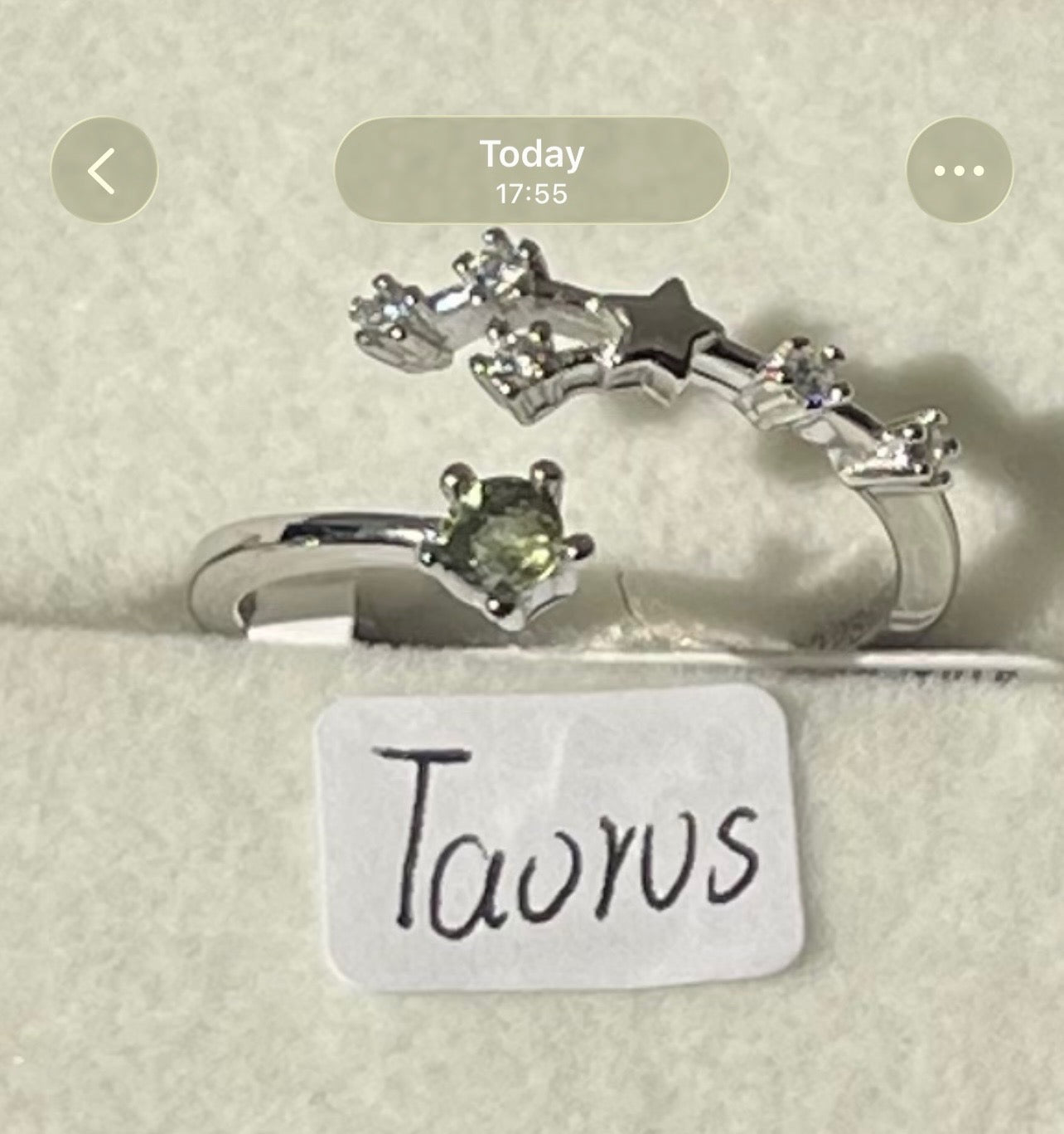 Moldavite Star Sign Rings